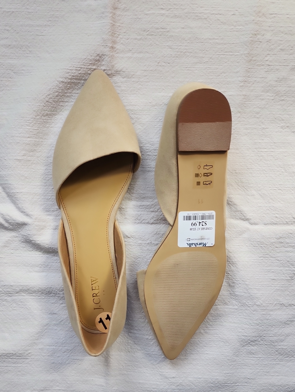 J. Crew Beige Pointed D'Orsay Flats